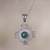 Chrysocolla filigree pendant necklace, 'Green Valley Chakana' - Chrysocolla Chakana Cross Filigree Necklace from Peru