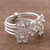 Sterling silver filigree cocktail ring, 'Orbiting Flowers' - Floral Sterling Silver Filigree Cocktail Ring from Peru (image 2b) thumbail