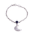Sodalite charm bracelet, 'Andean Midnight' - Moon-Themed Sodalite Charm Bracelet from Peru thumbail