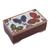 Reverse-painted glass decorative box, 'Butterfly Reflection' - Butterfly Motif Reverse-Painted Glass Box from Peru (image 2a) thumbail