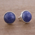 Sodalite stud earrings, 'Blue Elysium' - Circular Natural Sodalite Stud Earrings from Peru (image 2b) thumbail