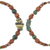 Serpentine, agate, and ceramic beaded stretch bracelets, 'Wind and Earth' (pair) - Two Ceramic Beaded Bracelets with Agate and Serpentine (image 2d) thumbail