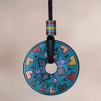 Ceramic pendant necklace, Garden of the Sun