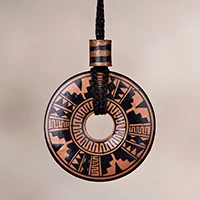 Ceramic pendant necklace, Copper Queen