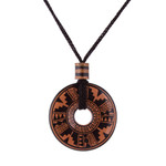 Ceramic pendant necklace, 'Copper Queen' - Peruvian Ceramic Pendant Necklace in Black and Copper Colors