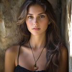 Ceramic pendant necklace, 'Copper Queen' - Peruvian Ceramic Pendant Necklace in Black and Copper Colors