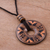 Ceramic pendant necklace, 'Copper Queen' - Peruvian Ceramic Pendant Necklace in Black and Copper Colors (image 2b) thumbail