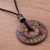 Ceramic pendant necklace, 'Sun Princess' - Peruvian Handmade Ceramic Pendant Necklace in Jewel Tones (image 2b) thumbail