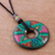 Ceramic pendant necklace, 'Jade Princess' - Peruvian Green Ceramic Pendant Necklace with Geometric Motif (image 2b) thumbail