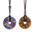 Halsketten mit Keramikanhänger, (Paar) - Gelbe und blaue Keramikanhänger-Halsketten aus Peru (Paar)