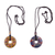 Ceramic pendant necklaces, 'Nocturnal Feast' (pair) - Yellow and Blue Ceramic Pendant Necklaces from Peru (pair)