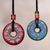 Ceramic pendant necklaces, 'Sun and Rain' (pair) - Pair of Red and Blue Ceramic Pendant Necklaces from Peru (image 2b) thumbail