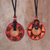 Ceramic pendant necklaces, 'Enchanted Land' (pair) - Pair of Red and Black Ceramic Pendant Necklaces from Peru (image 2) thumbail