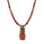 Ceramic pendant necklace, 'Andes Mountain Deity' - Sterling Silver and Ceramic Beaded Incan Pendant Necklace thumbail