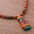 Ceramic pendant necklace, 'Andes Mountain Deity' - Sterling Silver and Ceramic Beaded Incan Pendant Necklace (image 2b) thumbail