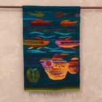 Wool tapestry, 'Colorful Aquarium' - Handwoven Wool Fish Tapestry from Peru