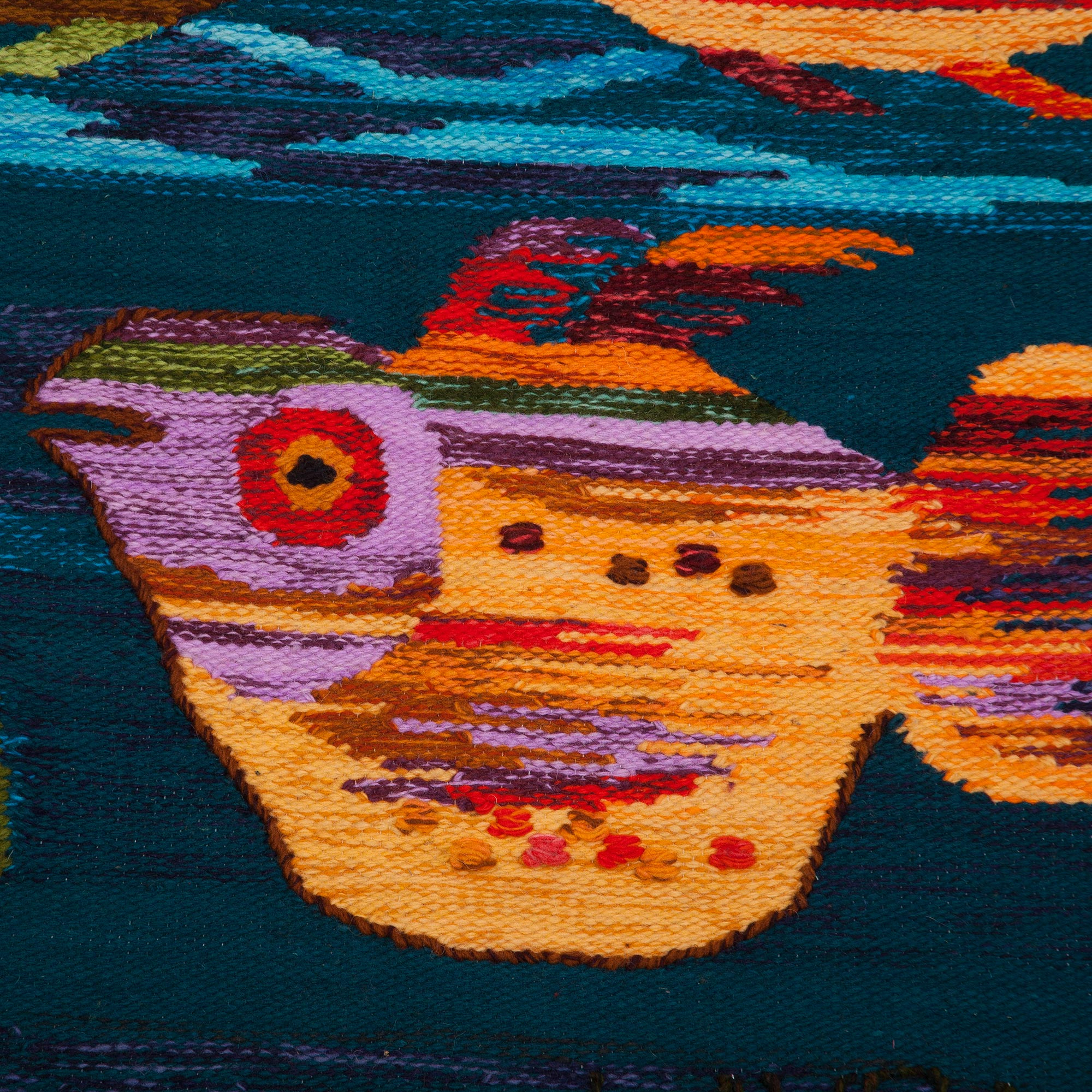UNICEF Market | Handwoven Wool Fish Tapestry from Peru - Colorful Aquarium