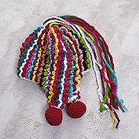 Alpaca blend chullo hat, 'Colorful Carnival'