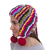 Alpaca blend chullo hat, 'colourful Carnival' - Hand-Crocheted Fringed Alpaca Blend Chullo Hat from Peru