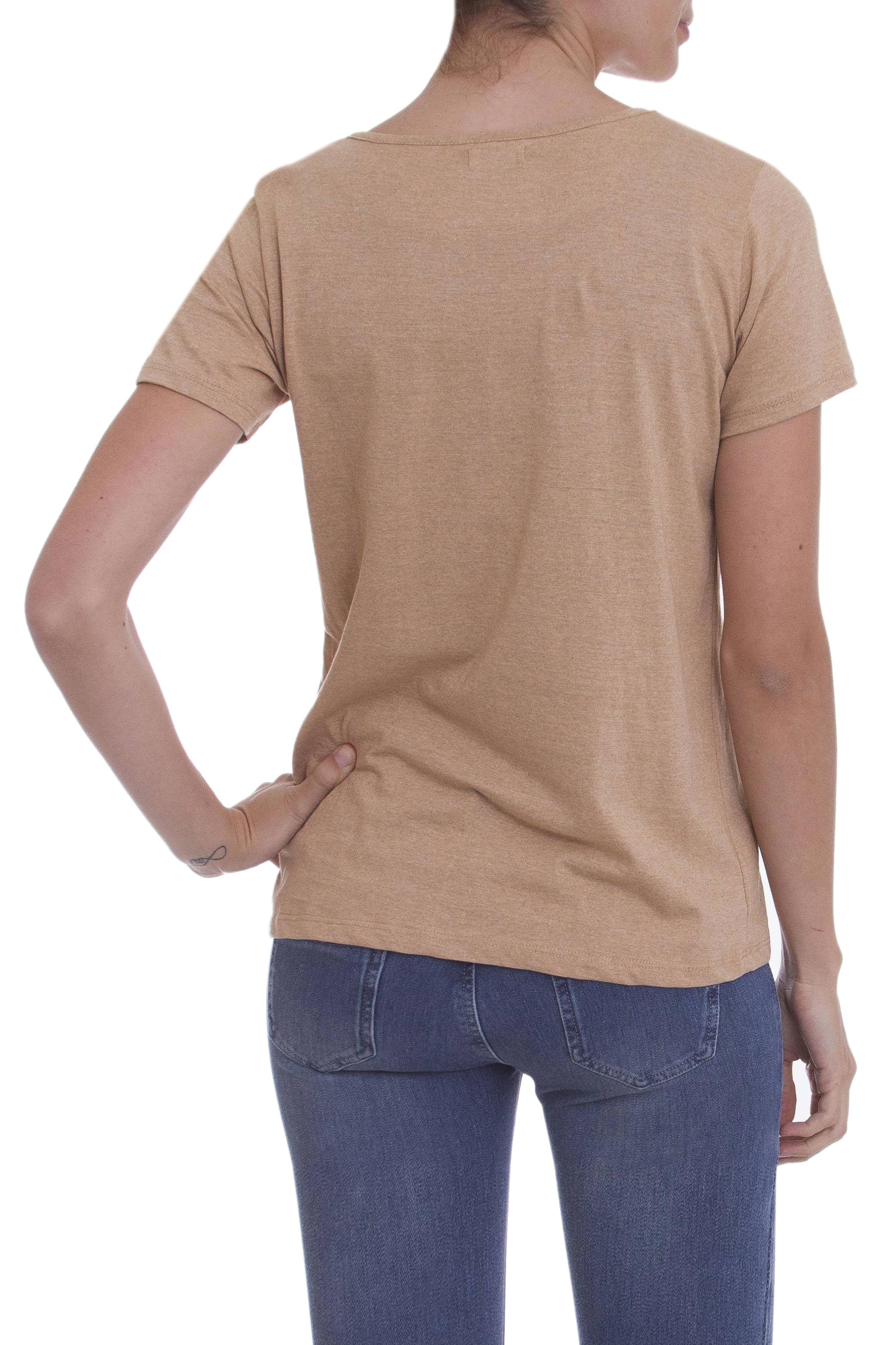 caramel color shirt