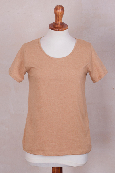 caramel color shirt