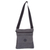 Leather accent cotton shoulder bag, 'Ancient Traveler' - Leather Accent Cotton Shoulder Bag in Slate from Peru (image 2a) thumbail