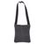 Leather accent cotton shoulder bag, 'Ancient Traveler' - Leather Accent Cotton Shoulder Bag in Slate from Peru