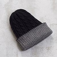 Reversible 100% alpaca hat, 'Warm and Cozy'