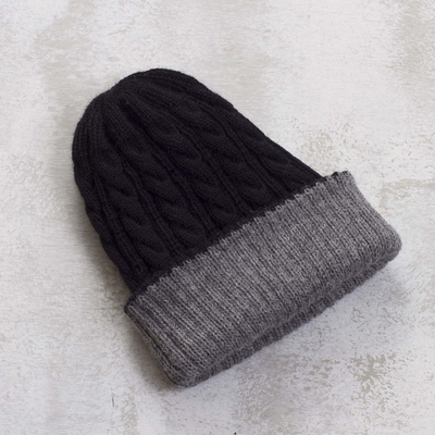 Reversible 100% alpaca hat, Warm and Cozy