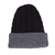 Reversible 100% alpaca hat, 'Warm and Cozy' - Peruvian 100% Alpaca Reversible Black and Grey Ribbed Hat (image 2f) thumbail