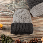 Reversible 100% alpaca hat, 'Warm and Toasty' - Light and Dark Grey Reversible 100% Alpaca Hat from Peru