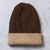 Reversible 100% alpaca hat, 'Warm and Comfy' - Peruvian Artisan Made 100% Alpaca Brown Reversible Cable Hat (image 2b) thumbail