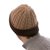Reversible 100% alpaca hat, 'Warm and Comfy' - Peruvian Artisan Made 100% Alpaca Brown Reversible Cable Hat (image 2f) thumbail