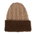 Reversible 100% alpaca hat, 'Warm and Comfy' - Peruvian Artisan Made 100% Alpaca Brown Reversible Cable Hat