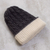Reversible 100% alpaca hat, 'Warm and Contented' - 100% Alpaca White and Grey Reversible Knit Hat from Peru (image 2b) thumbail