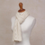 100% baby alpaca scarf, 'Lady in Antique White' - Antique White 100% Baby Alpaca Knit Scarf from Peru
