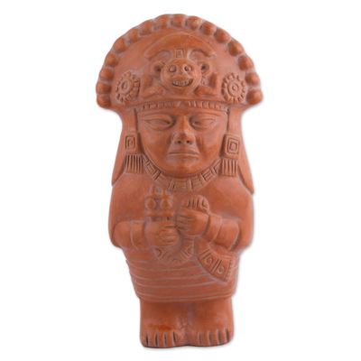 Keramikskulptur „Mochica Cuchimilco“ – handgefertigte Keramik-Mochica-Replik-Skulptur aus Peru