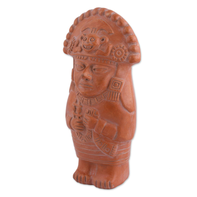 Keramikskulptur „Mochica Cuchimilco“ – handgefertigte Keramik-Mochica-Replik-Skulptur aus Peru