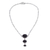 Obsidian Y-necklace, 'Levitating' - Sterling Silver Necklace with Andean Black Obsidian (image 2c) thumbail