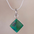 Chrysocolla pendant necklace, 'Evocative Color' - Chrysocolla and Silver Necklace Handcrafted in Peru (image 2) thumbail