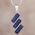 Sodalite pendant necklace, 'Distinguished Diagonals' - Artisan Crafted Modern Sodalite Necklace in Andean Silver (image 2) thumbail
