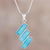 Amazonite pendant necklace, 'Distinguished Diagonals' - Fair Trade Modern Amazonite Necklace in Andean 925 Silver (image 2) thumbail
