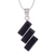 Obsidian pendant necklace, 'Distinguished Diagonals' - Black Obsidian Necklace Handcrafted of Andean 925 Silver (image 2c) thumbail