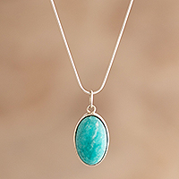 Amazonite pendant necklace, 'Captivating Color'