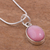 Opal pendant necklace, 'Captivating Color' - Artisan Crafted Modern Pink Opal Necklace in Andean Silver (image 2b) thumbail