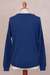 100% baby alpaca sweater, 'Indigo Luxury' - Knit Blue Baby Alpaca Pullover Sweater from Peru (image 2c) thumbail