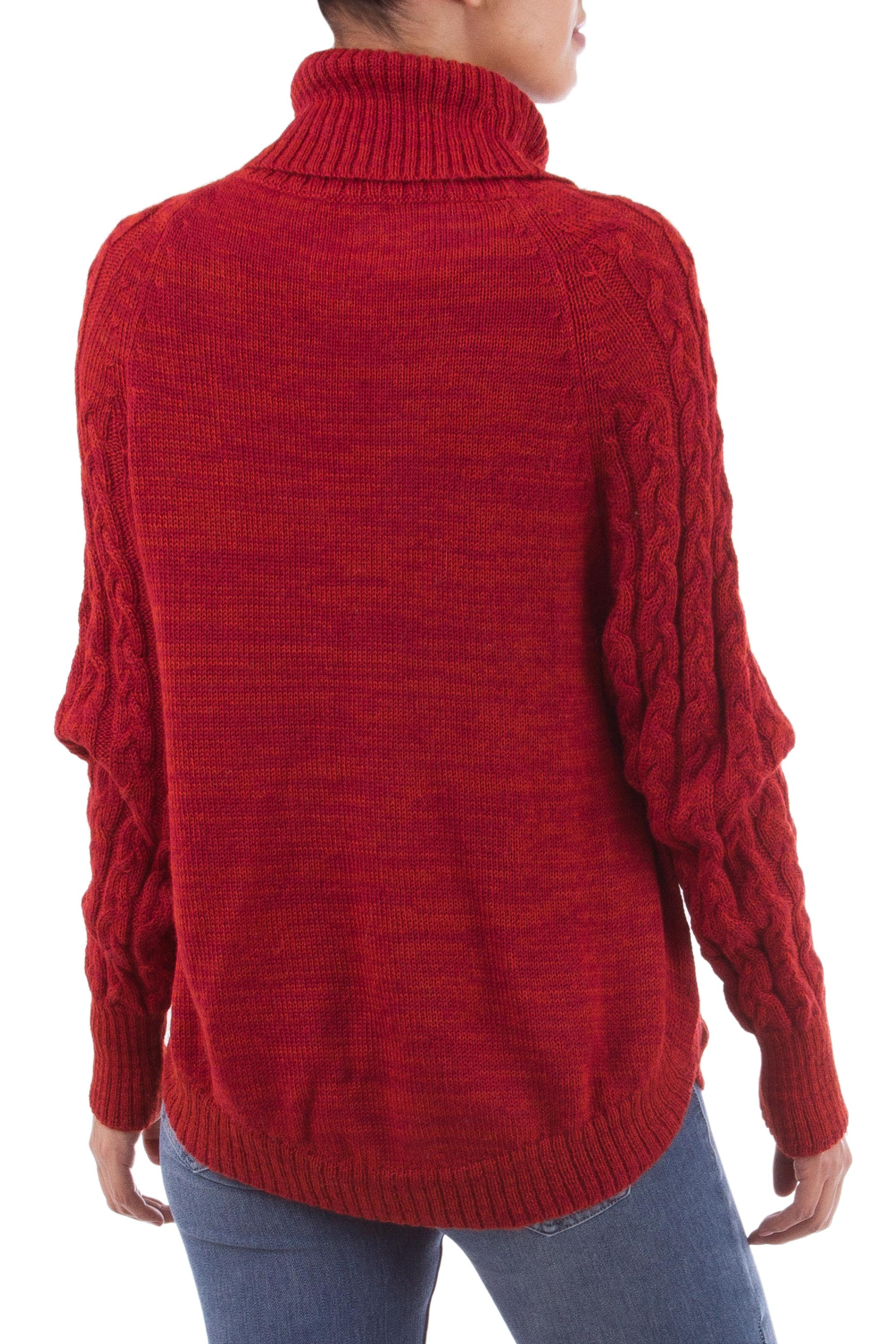 UNICEF Market | Knit Red Baby Alpaca Turtleneck Sweater from Peru ...