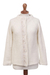 Alpaca blend sweater jacket, 'Morning Muse in Off White' - Off White Alpaca Blend Sweater Jacket from Peru