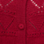 100% baby alpaca sweater, 'Sweet Mystique in Crimson' - Crimson Baby Alpaca Cardigan Sweater with Pointelle Knit (image 2g) thumbail