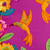 Kissenbezug aus Baumwolle mit Applikation - Fuchsiafarbener Kissenbezug mit Kolibri- und Blumenapplikationen